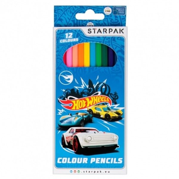 Hot Wheels színes ceruza készlet 12 db-os
